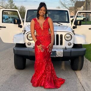 Elegant Red Evening Gown